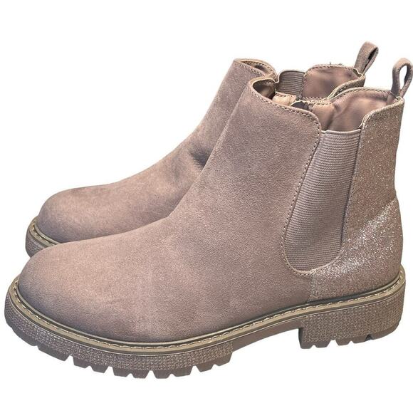 Steve Madden Howler Glitter Chunky Sole Ankle Boot Girls Size 5 - Picture 1 of 7